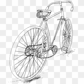 Drawing Bike Two Wheeler - Bicycle Outline, HD Png Download - two wheeler png