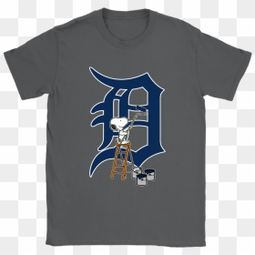 Snoopy Paints The Logo Detroit Tigers Mlb Baseball - Active Shirt, HD Png Download - detroit tigers logo png