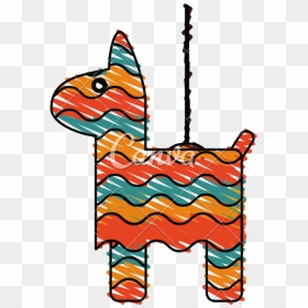 Pinata Hanging Doodle Vector Illustration Sketch Design - Piñata Doodle Png, Transparent Png - pinata png