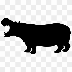 Silhouette Of Hippo Silhouettes - Animal Silhouette Hippo, HD Png Download - hippo png