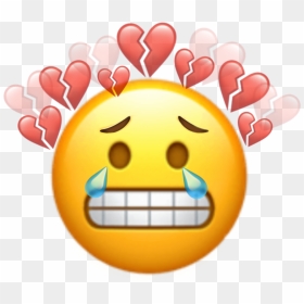 #cry #crybaby #emoji #emojis #emojisticker #emojiiphone - Broken Hearts Emoji Png, Transparent Png - heart eye emoji png