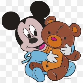 Baby Mickey Mouse And Toy Bear Embroidery Design Clipart - Baby Mickey Embroidery Design, HD Png Download - toy png