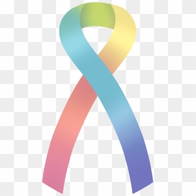 Rainbow Ribbon For Autism Pastel - Rainbow Autism Ribbon Hd, HD Png Download - pastel png