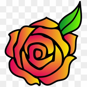 Transparent Hybrid Clipart - Color Pictures Of Roses To Draw, HD Png Download - beauty and the beast rose png