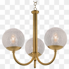 Oxford Brushed Brass 3 Arm Cracked Glass Globes Pendant - Chandelier, HD Png Download - cracked glass png