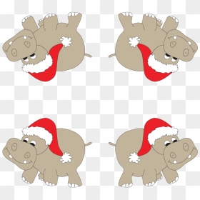 Hippopotamus For Christmas Png , Png Download - Cartoon Hippos At Christmas, Transparent Png - hippo png