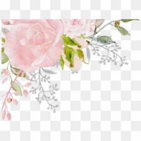 #watercolor #pink #flowers #floral #corner #roses #pastel - Corner Pink Flower Watercolor Png, Transparent Png - pastel png