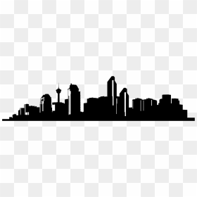 Calgary City Skyline Black And White, HD Png Download - houston skyline png