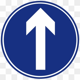 Road Svg Straight Line - Straight Ahead Road Sign, HD Png Download - straight road png