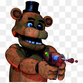 Toy Freddy With A Gun, HD Png Download - freddy fazbear png