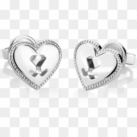 Earrings, HD Png Download - silver heart png