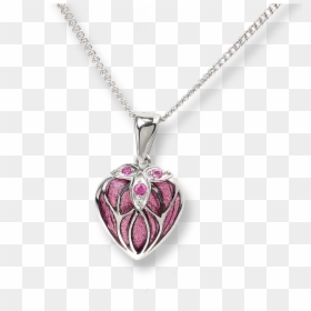 Pink Necklace Transparent Background, HD Png Download - silver heart png