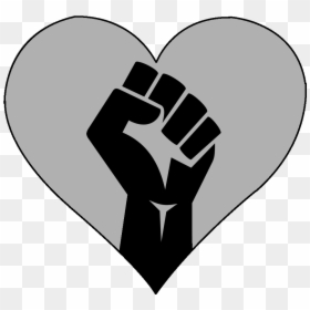 Fist Black Power, HD Png Download - silver heart png