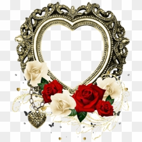 Rose Heart Shaped Frame, HD Png Download - silver heart png