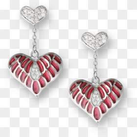 Earrings, HD Png Download - silver heart png