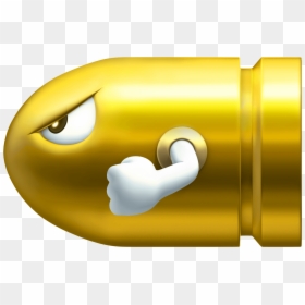 Golden Bullet Bill, HD Png Download - mario coins png