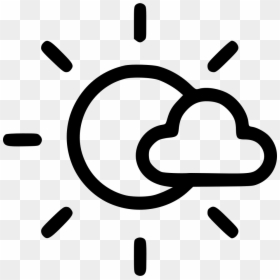 Sun And Cloud Icon Transparent, HD Png Download - sun clipart black and white png