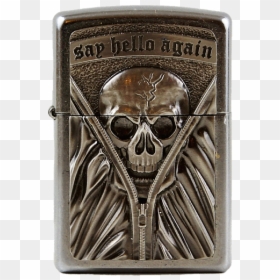 Skull Zippo Lighter Png, Transparent Png - skull and cross bones png