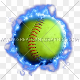 Softball With Lightning Bolts, HD Png Download - softball clipart png
