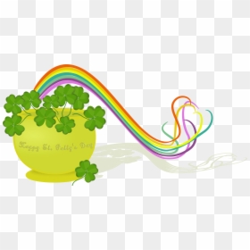 St Patrick Rainbow Pot Of Gold, HD Png Download - leprechaun pot of gold png