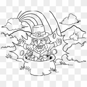 Leprechaun Pot Of Gold Coloring Pages, HD Png Download - leprechaun pot of gold png