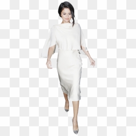 Dress White Selena Gomez, HD Png Download - white dress png