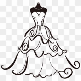 Wedding Dress Clipart, HD Png Download - white dress png