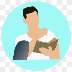 Student Reading Alone Vector Cartoon Png, Transparent Png - people reading png