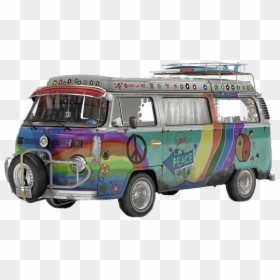 Vw T2 Hippie Bus, HD Png Download - minivan png