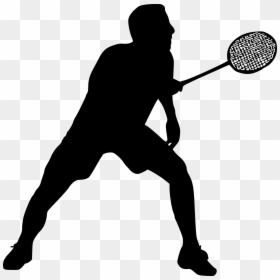 Badminton Player Silhouette Png, Transparent Png - badminton racket png