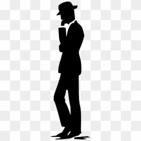 Man With Hat Silhouette Png, Transparent Png - man in suit silhouette png