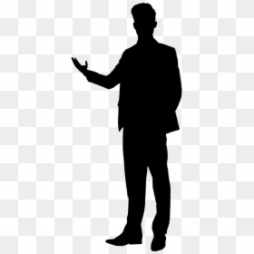People Silhouette Presenting, HD Png Download - man in suit silhouette png