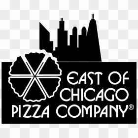 East Of Chicago Pizza Company Logo Black And White - East Of Chicago Pizza, HD Png Download - chicago skyline png