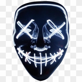 Transparent Masks Purge Transparent & Png Clipart Free - Neon Led Halloween Mask, Png Download - anonymous mask png