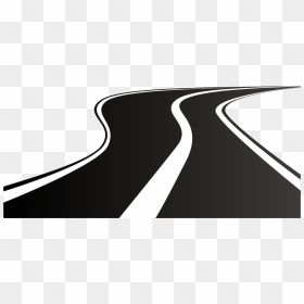 Road Highway Clip Art - Road White And Black, HD Png Download - straight road png