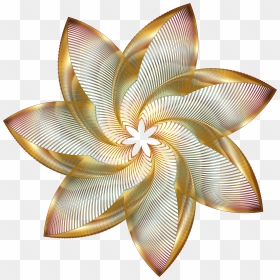 Prismatic Flower Line Art 2 No Background Clip Arts - Gold Flower Line Png, Transparent Png - gold line png