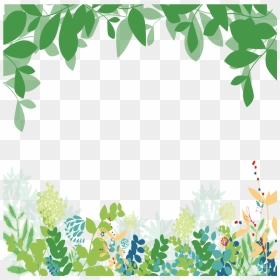 Transparent Clipart Green Leaves Border - Green Floral Border Png, Png Download - fall border png
