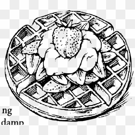 Belgian Waffles With Strawberry Clip Arts - Waffle Clipart Black And White, HD Png Download - waffles png