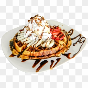 Belgian Waffle With Ice Cream Png , Png Download - Waffle Png, Transparent Png - waffles png