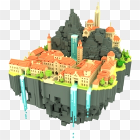 Front 364 Kb - Voxel Pixel Art Game, HD Png Download - floating island png