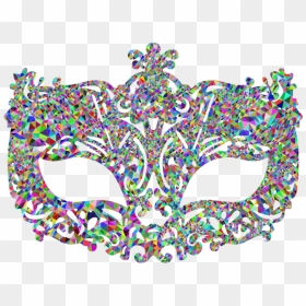 Low Poly Prismatic Carnival Mask - Transparent Background Masquerade Mask Png, Png Download - mardi gras mask png