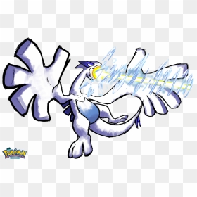 #249 Lugia Used Aeroblast In The Game Art Hq Pokemon - Pokemon Black, HD Png Download - lugia png