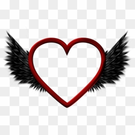 Free Png Red Transparent Heart With Black Wings Png - Heart With Wings Png, Png Download - black wings png