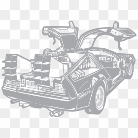 Drawing Back To The Future Delorean, HD Png Download - delorean png