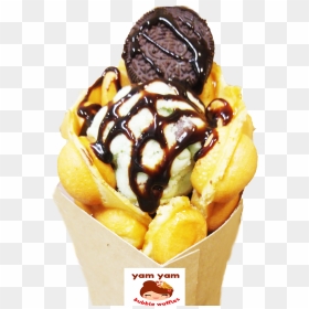 Yam Yam Bubble Waffles - Ice Cream, HD Png Download - waffles png