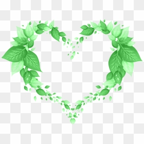 This Graphics Is Leaf Border About - Green Heartshape, HD Png Download - leaf border png