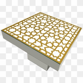 Le Minou Square Dining Table With Mashrabiya Table - Triangle, HD Png Download - gold line png