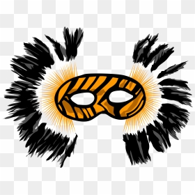 Mardi Gras Mask Orange Feathers Clip Art - Clip Art, HD Png Download - mardi gras mask png