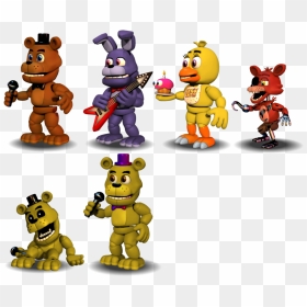 Editaccurate Fnaf 1 Characters - Fnaf World 1 Characters, HD Png Download - fnaf png