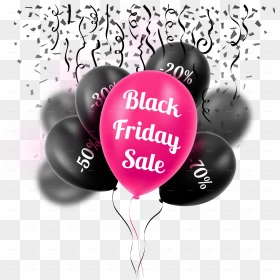 Pink And Black Balloons Png - Balloon Black Friday Png, Transparent Png - pink balloons png